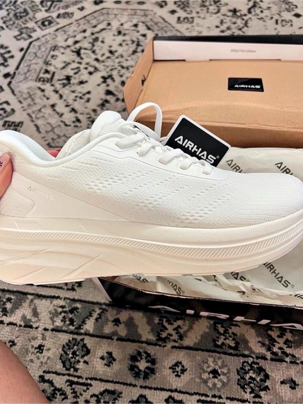 AIRHAS Knit Barefoot Walking Shoes White US 8.5